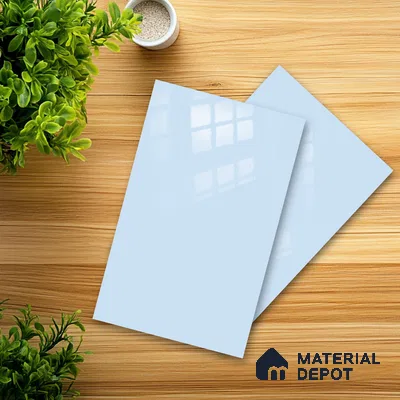 Ferrero 1B 0846 Soft Blue 8 ft x 4 ft Solid Series High Gloss Finish Acrylic Laminate - 1.5 mm (LM 01142) | Matching Edgeband Code - 846 | Suitable for Kitchen Cabinets, Study Areas, Wardrobe