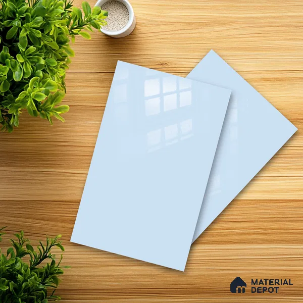 Ferrero 1B 0846 Soft Blue 8 ft x 4 ft Solid Series High Gloss Finish Acrylic Laminate - 1.5 mm (LM 01142) | Matching Edgeband Code - 846 | Suitable for Kitchen Cabinets, Study Areas, Wardrobe