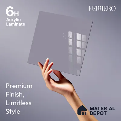 Ferrero 1B 0847 Muted Violet 8 ft x 4 ft Solid Series High Gloss Finish Acrylic Laminate - 1.5 mm (LM 01143) | Matching Edgeband Code - 847 | Suitable for Kitchen Cabinets, Study Areas, Wardrobe