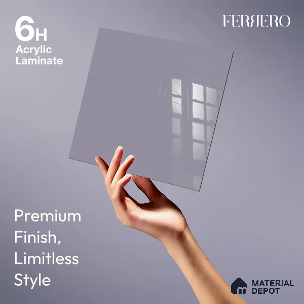 Ferrero 1B 0847 Muted Violet 8 ft x 4 ft Solid Series High Gloss Finish Acrylic Laminate - 1.5 mm (LM 01143) | Matching Edgeband Code - 847 | Suitable for Kitchen Cabinets, Study Areas, Wardrobe