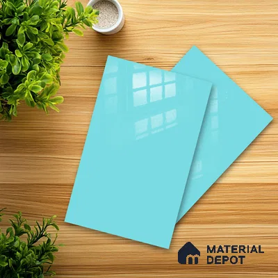 Ferrero 1B 0848 Bright Blue 8 ft x 4 ft Solid Series High Gloss Finish Acrylic Laminate - 1.5 mm (LM 01144) | Matching Edgeband Code - 848 | Suitable for Kitchen Cabinets, Study Areas, Wardrobe
