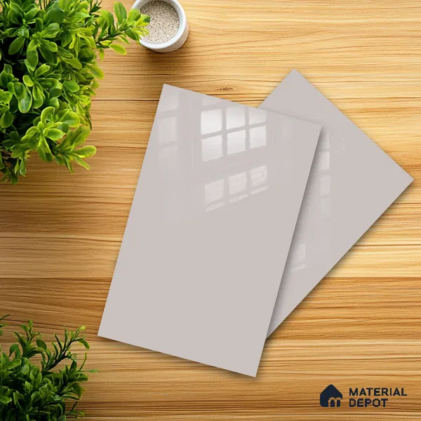 Ferrero 1B 0850 Pebble Beige 8 ft x 4 ft Solid Series High Gloss Finish Acrylic Laminate - 1.5 mm (LM 01146) | Matching Edgeband Code - 850 | Suitable for Kitchen Cabinets, Study Areas, Wardrobe