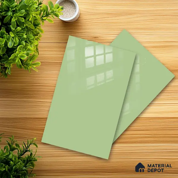 Ferrero 1B 0864 Pista Green 8 ft x 4 ft Solid Series High Gloss Finish Acrylic Laminate - 1.5 mm (LM 01156) | Matching Edgeband Code - 864 | Suitable for Kitchen Cabinets, Study Areas, Wardrobe