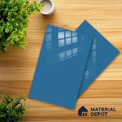 Ferrero 1B 0888 Midnight Aqua 8 ft x 4 ft Solid Series High Gloss Finish Acrylic Laminate - 1.5 mm (LM 01163) | Matching Edgeband Code - 888 | Suitable for Kitchen Cabinets, Study Areas, Wardrobe
