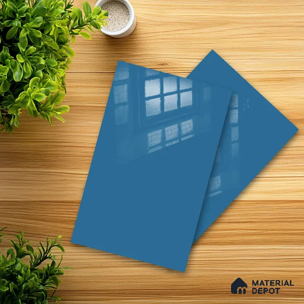 Ferrero 1B 0888 Midnight Aqua 8 ft x 4 ft Solid Series High Gloss Finish Acrylic Laminate - 1.5 mm (LM 01163) | Matching Edgeband Code - 888 | Suitable for Kitchen Cabinets, Study Areas, Wardrobe