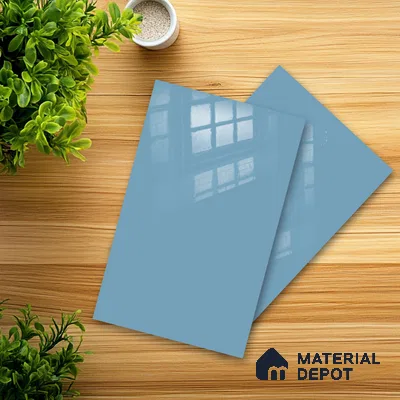 Ferrero 1B 0889 Glacier Blue 8 ft x 4 ft Solid Series High Gloss Finish Acrylic Laminate - 1.5 mm (LM 01164) | Matching Edgeband Code - 889 | Suitable for Kitchen Cabinets, Study Areas, Wardrobe