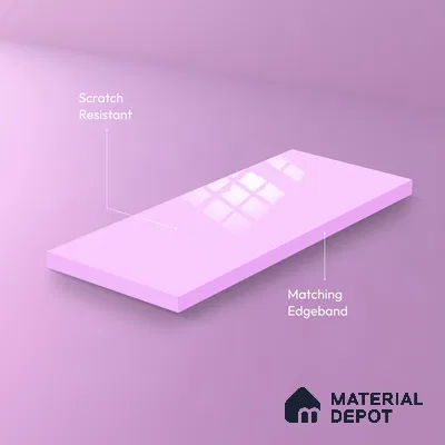 Ferrero 1B 0890 Electric Lavender 8 ft x 4 ft Solid Series High Gloss Finish Acrylic Laminate - 1.5 mm (LM 01160) | Suitable for Kitchen Cabinets, Study Areas, Wardrobe
