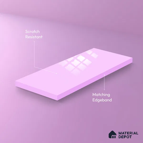 Ferrero 1B 0890 Electric Lavender 8 ft x 4 ft Solid Series High Gloss Finish Acrylic Laminate - 1.5 mm (LM 01160) | Suitable for Kitchen Cabinets, Study Areas, Wardrobe