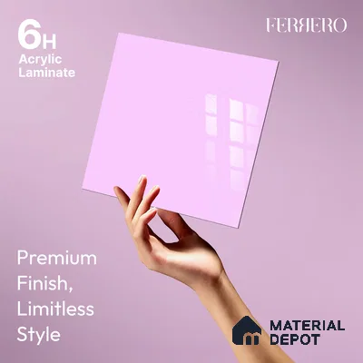Ferrero 1B 0890 Electric Lavender 8 ft x 4 ft Solid Series High Gloss Finish Acrylic Laminate - 1.5 mm (LM 01160) | Suitable for Kitchen Cabinets, Study Areas, Wardrobe