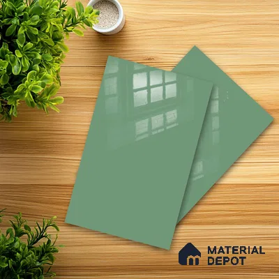 Ferrero 1B 0896 Meadow Green 8 ft x 4 ft Solid Series High Gloss Finish Acrylic Laminate - 1.5 mm (LM 01154) | Matching Edgeband Code - 896 | Suitable for Kitchen Cabinets, Study Areas, Wardrobe