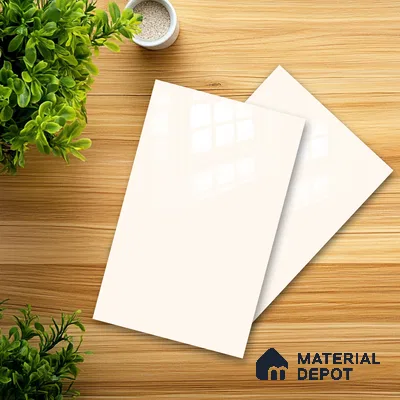 Ferrero 1B 0897 Vanilla White 8 ft x 4 ft Solid Series High Gloss Finish Acrylic Laminate - 1.5 mm (LM 01147) | Matching Edgeband Code - 897 | Suitable for Kitchen Cabinets, Study Areas, Wardrobe