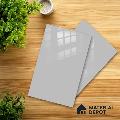 Ferrero 1B 0898 Misty Gray 8 ft x 4 ft Solid Series High Gloss Finish Acrylic Laminate - 1.5 mm (LM 01148) | Matching Edgeband Code - 898 | Suitable for Kitchen Cabinets, Study Areas, Wardrobe