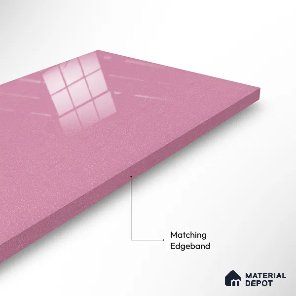 Ferrero 1B 0941 Rose Sparkle 8 ft x 4 ft Sparkle Series High Gloss Finish Acrylic Laminate - 1.5 mm (LM 01123) | Suitable for Kitchen Cabinets, Study Areas, Wardrobe