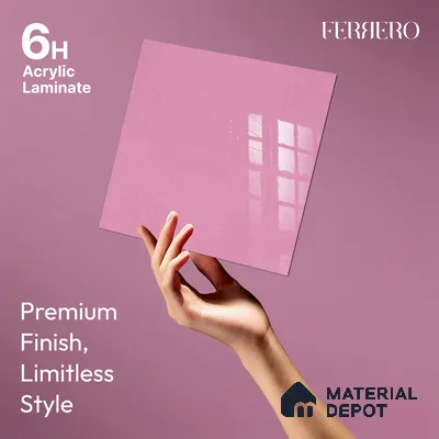 Ferrero 1B 0941 Rose Sparkle 8 ft x 4 ft Sparkle Series High Gloss Finish Acrylic Laminate - 1.5 mm (LM 01123) | Suitable for Kitchen Cabinets, Study Areas, Wardrobe