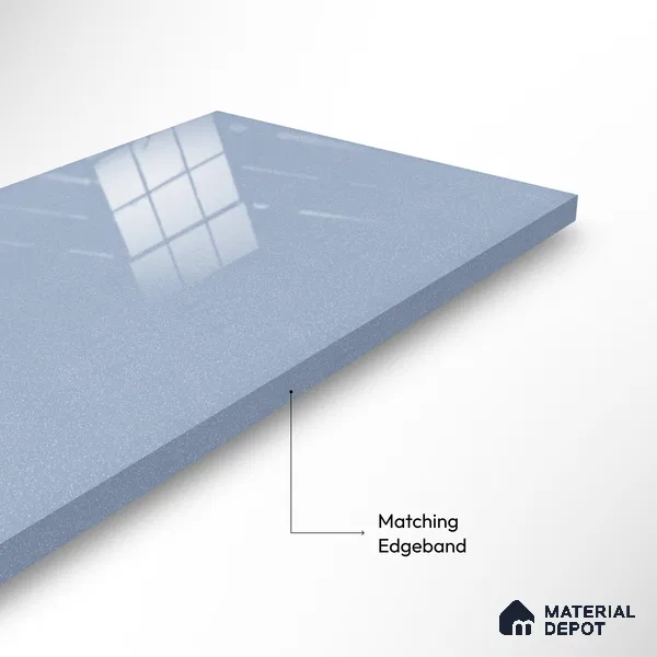 Ferrero 1B 0942 Frosted Blue 8 ft x 4 ft Sparkle Series High Gloss Finish Acrylic Laminate - 1.5 mm (LM 01124) | Suitable for Kitchen Cabinets, Study Areas, Wardrobe