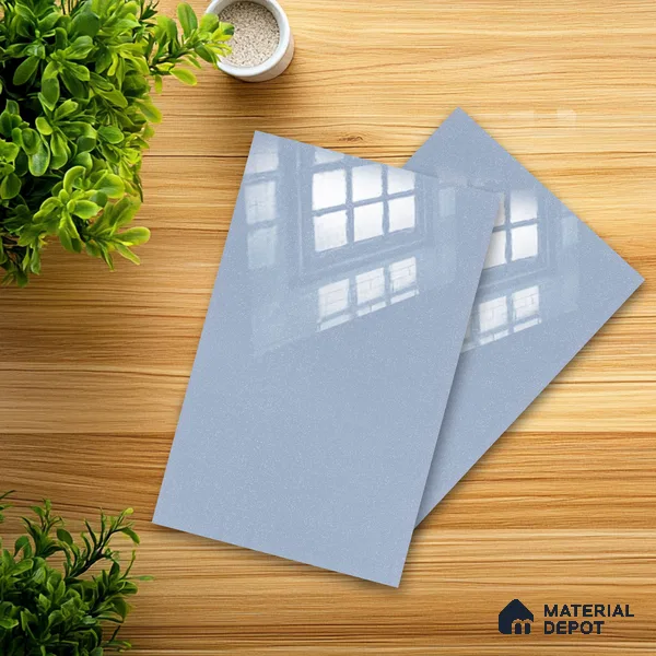 Ferrero 1B 0942 Frosted Blue 8 ft x 4 ft Sparkle Series High Gloss Finish Acrylic Laminate - 1.5 mm (LM 01124) | Suitable for Kitchen Cabinets, Study Areas, Wardrobe