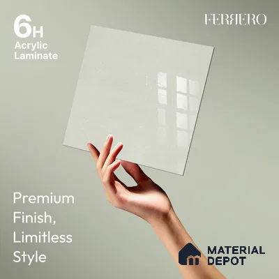 Ferrero 1B 0943 Mint Sparkle 8 ft x 4 ft Sparkle Series High Gloss Finish Acrylic Laminate - 1.5 mm (LM 01125) | Suitable for Kitchen Cabinets, Study Areas, Wardrobe