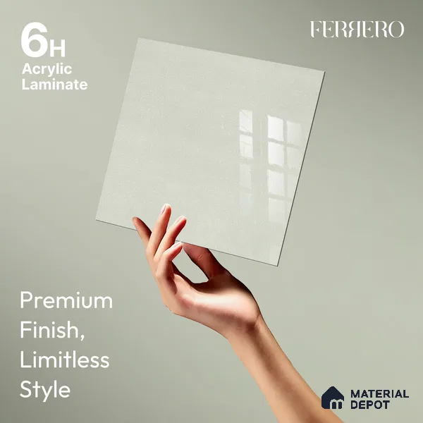 Ferrero 1B 0943 Mint Sparkle 8 ft x 4 ft Sparkle Series High Gloss Finish Acrylic Laminate - 1.5 mm (LM 01125) | Suitable for Kitchen Cabinets, Study Areas, Wardrobe