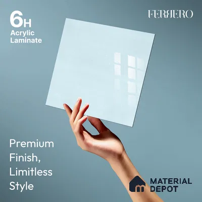 Ferrero 1B 0944 Crystal Sky 8 ft x 4 ft Sparkle Series High Gloss Finish Acrylic Laminate - 1.5 mm (LM 01126) | Suitable for Kitchen Cabinets, Study Areas, Wardrobe