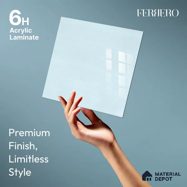 Ferrero 1B 0944 Crystal Sky 8 ft x 4 ft Sparkle Series High Gloss Finish Acrylic Laminate - 1.5 mm (LM 01126) | Suitable for Kitchen Cabinets, Study Areas, Wardrobe