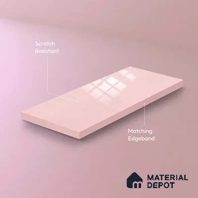 Ferrero 1B 0945 Peach Stardust 8 ft x 4 ft Sparkle Series High Gloss Finish Acrylic Laminate - 1.5 mm (LM 01127) | Suitable for Kitchen Cabinets, Study Areas, Wardrobe