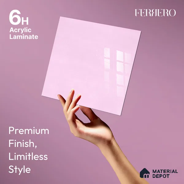 Ferrero 1B 0946 Lilac Spark 8 ft x 4 ft Sparkle Series High Gloss Finish Acrylic Laminate - 1.5 mm (LM 01128) | Suitable for Kitchen Cabinets, Study Areas, Wardrobe