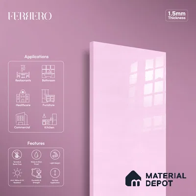 Ferrero 1B 0946 Lilac Spark 8 ft x 4 ft Sparkle Series High Gloss Finish Acrylic Laminate - 1.5 mm (LM 01128) | Suitable for Kitchen Cabinets, Study Areas, Wardrobe