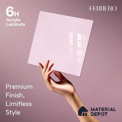 Ferrero 1B 0947 Blush Glitter 8 ft x 4 ft Sparkle Series High Gloss Finish Acrylic Laminate - 1.5 mm (LM 01129) | Suitable for Kitchen Cabinets, Study Areas, Wardrobe