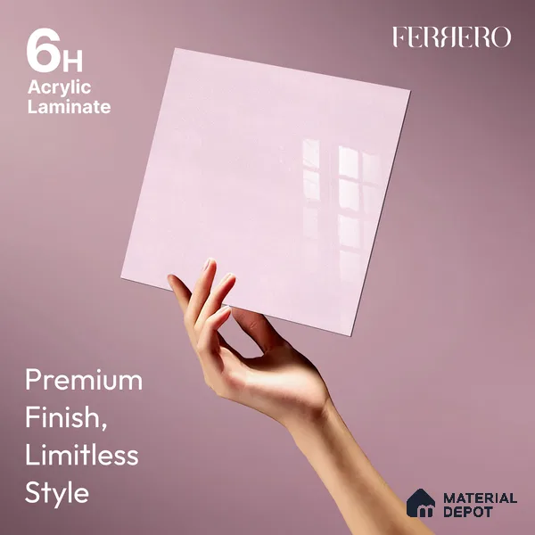 Ferrero 1B 0947 Blush Glitter 8 ft x 4 ft Sparkle Series High Gloss Finish Acrylic Laminate - 1.5 mm (LM 01129) | Suitable for Kitchen Cabinets, Study Areas, Wardrobe