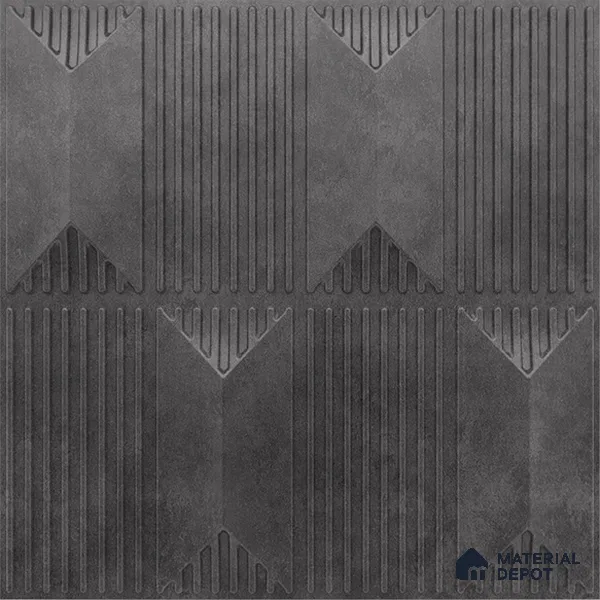 Grey Artisan PVC Matte Finish 3D Wall Panel | 20 in x 20 in | Nexa Gray - 15 mm | Suitable for Dining, Feature Wall & TV Unit | Width is Subjected to 5% Variation