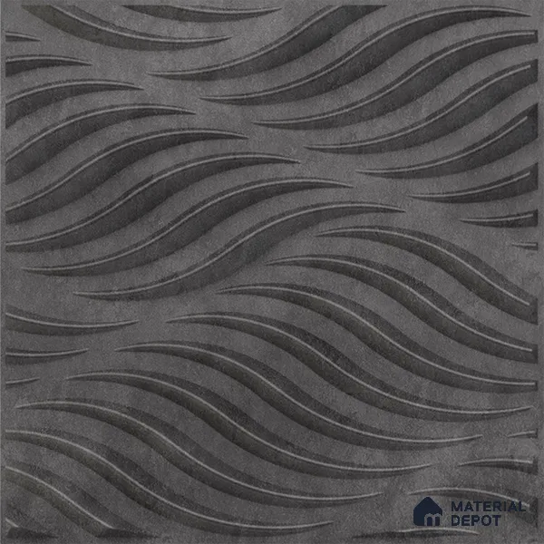 Grey Swirl PVC Matte Finish 3D Wall Panel | 20 in x 20 in | Nexa Gray - 15 mm | Suitable for Dining, Feature Wall & TV Unit | Width is Subjected to 5% Variation