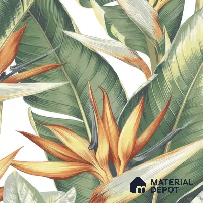 Tropical Wall Tile TL 00208 A Pattern 1 Lush Green 1 ft x 1 ft Matte Finish Ceramic Tile - 9 mm | Suitable For Bathroom, Balcony, Dining Area | Please Expect a Slight Variation of Pattern