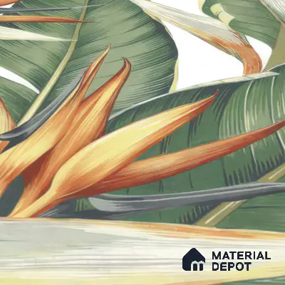 Tropical Wall Tile TL 00208 A Pattern 1 Lush Green 1 ft x 1 ft Matte Finish Ceramic Tile - 9 mm | Suitable For Bathroom, Balcony, Dining Area | Please Expect a Slight Variation of Pattern