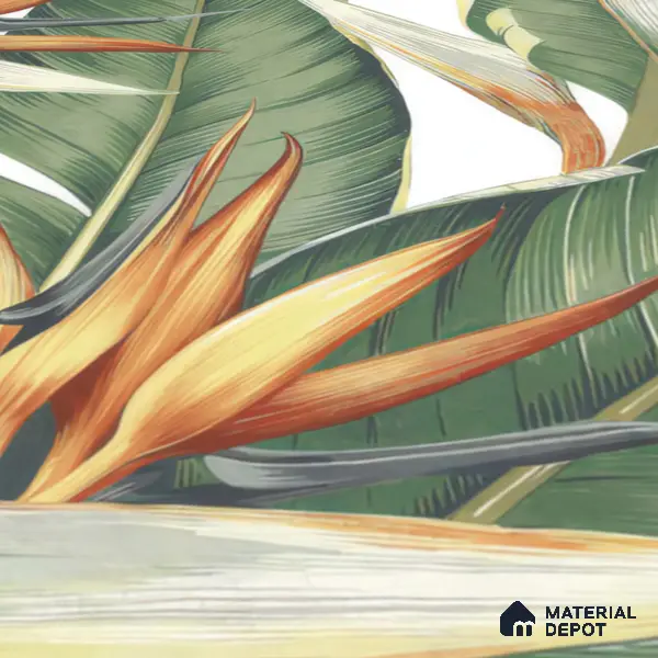 Tropical Wall Tile TL 00208 A Pattern 1 Lush Green 1 ft x 1 ft Matte Finish Ceramic Tile - 9 mm | Suitable For Bathroom, Balcony, Dining Area | Please Expect a Slight Variation of Pattern