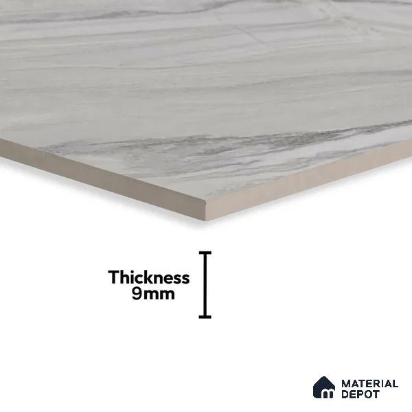 Marble Floor & Wall Tile TL 02191 Nicole Grey 4 ft x 2 ft Glossy Finish Vitrified Tile - 9 mm