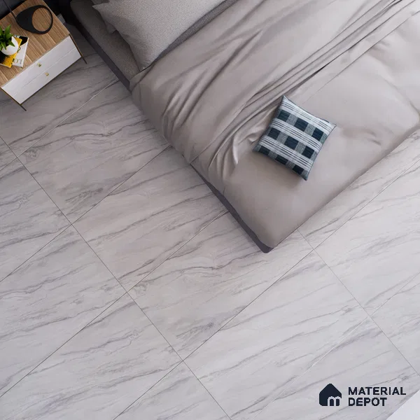Marble Floor & Wall Tile TL 02191 Nicole Grey 4 ft x 2 ft Glossy Finish Vitrified Tile - 9 mm