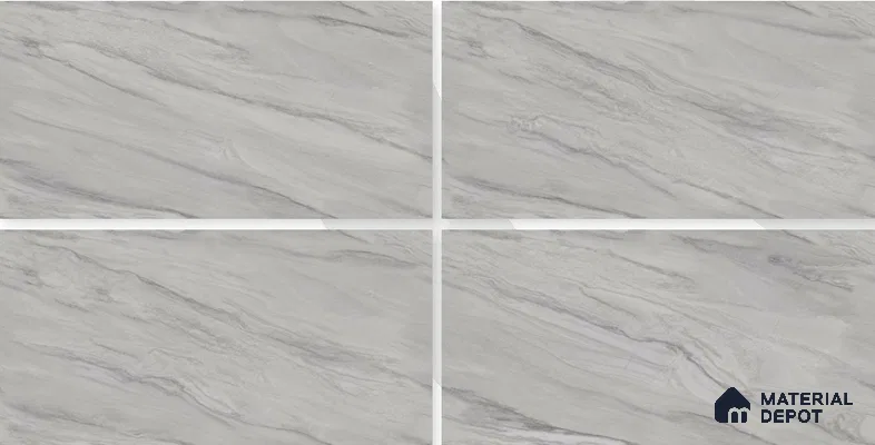 Marble Floor & Wall Tile TL 02191 Nicole Grey 4 ft x 2 ft Glossy Finish Vitrified Tile - 9 mm
