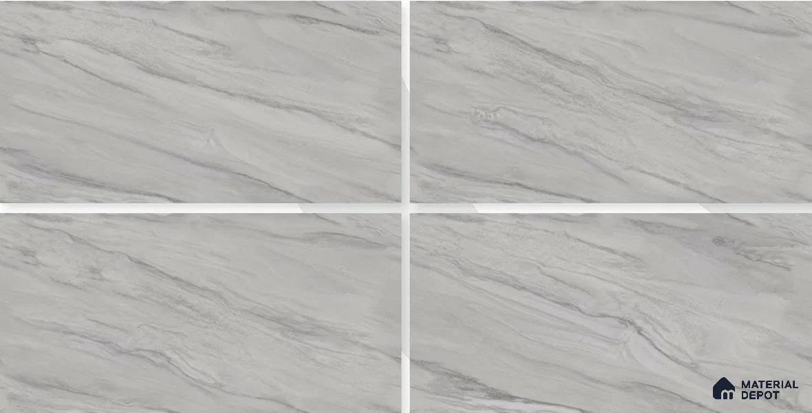 Marble Floor & Wall Tile TL 02191 Nicole Grey 4 ft x 2 ft Glossy Finish Vitrified Tile - 9 mm