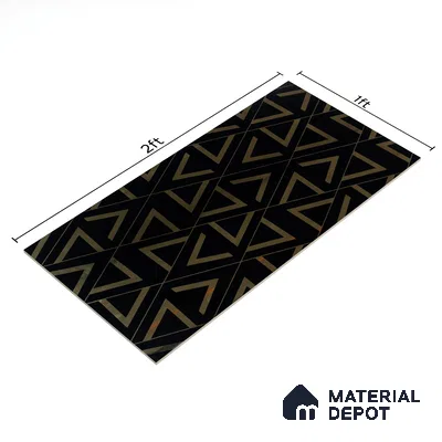 Glass Highlighter Wall Tile TL 00266 Noir Prism 2 ft x 1 ft Glossy Finish Ceramic Tile - 9 mm | Suitable For Kitchen, Bathroom & Accent/Feature Wall