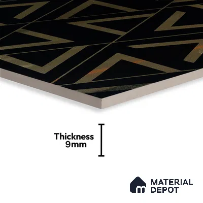 Glass Highlighter Wall Tile TL 00266 Noir Prism 2 ft x 1 ft Glossy Finish Ceramic Tile - 9 mm | Suitable For Kitchen, Bathroom & Accent/Feature Wall