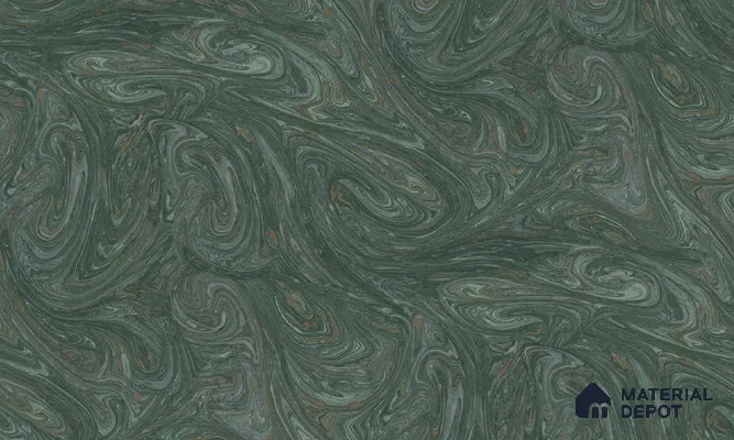 NQH651203 | Forest Green Swirl Marble Patterned Wallpaper - 5 Meter x 42 Inches, 57.41 Sq. Ft. (Min. 15% Wastage)