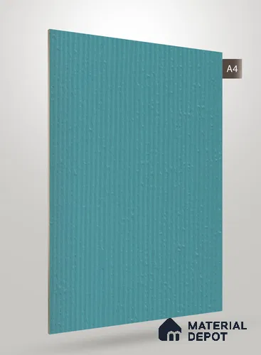Teal Blue Fluted Solid Color NT 124 8 ft x 4 ft Matte Finish Decorative Laminate - 1 mm | Suitable for TV Unit,Wardrobe, Kitchen Cabinets