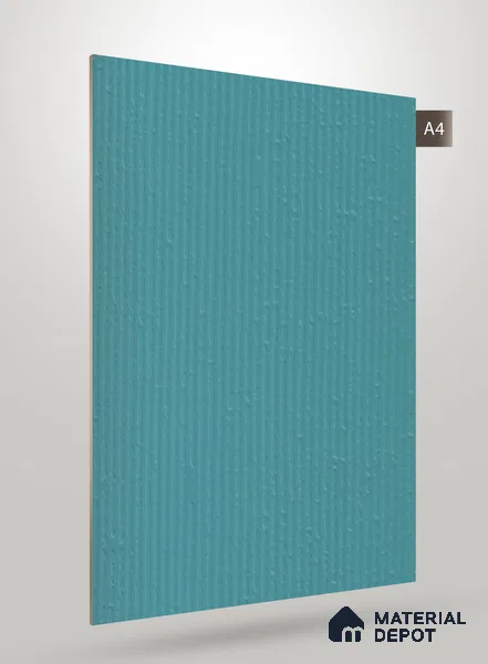 Teal Blue Fluted Solid Color NT 124 8 ft x 4 ft Matte Finish Decorative Laminate - 1 mm | Suitable for TV Unit,Wardrobe, Kitchen Cabinets