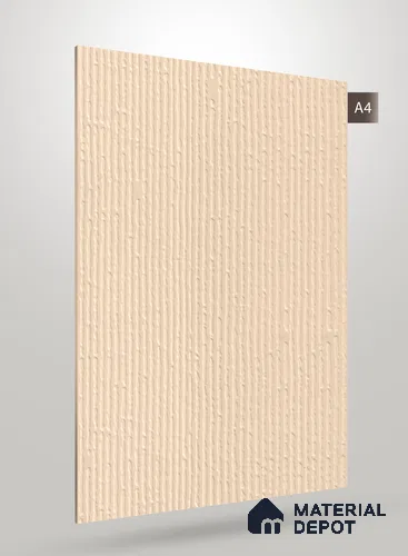 Light Beige Fluted Solid Color NT 241 8 ft x 4 ft Matte Finish Decorative Laminate - 1 mm | Suitable for TV Unit,Wardrobe, Kitchen Cabinets