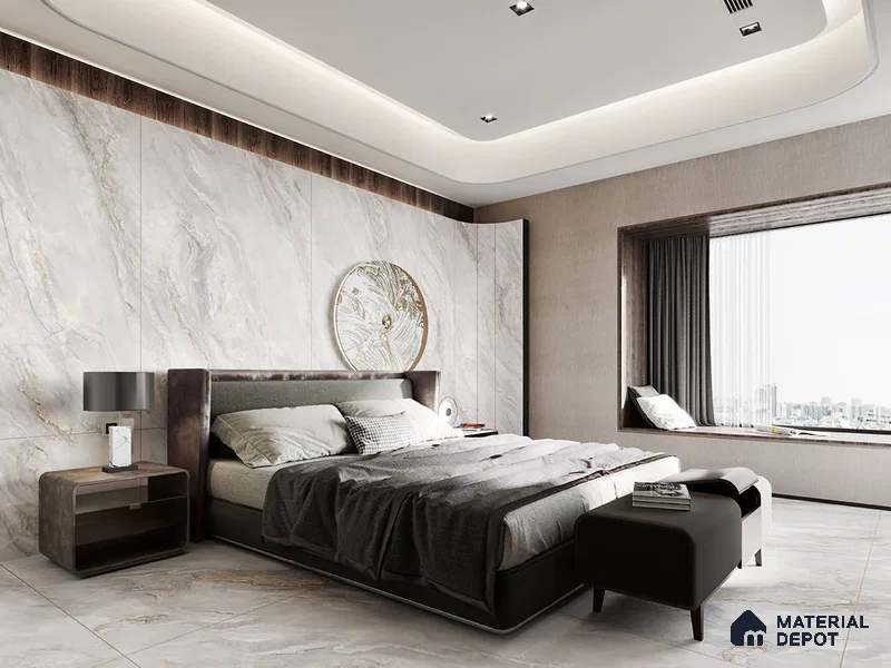 TL 01003 B Nuvo Onyx Grey 1800 x 1200 Polished Glossy Finish Tile - 9 mm (Sample)