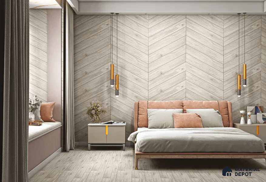 TL 01237 C Oaklore Bianco 1400x200 mm Matte Finish Vitrified Wooden Look Floor Tile - 9 mm | 2-3 mm Spacer is Mandatory (Sample)
