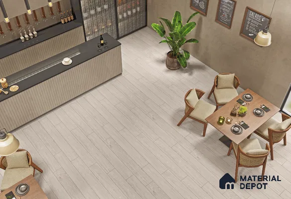 TL 01238 B Oaklore Cemento 1000x200 mm Matte Finish Vitrified Wooden Look Floor Tile - 9 mm | 2-3 mm Spacer is Mandatory (Sample)
