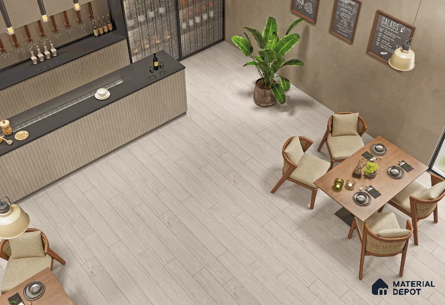 TL 01238 B Oaklore Cemento 1000x200 mm Matte Finish Vitrified Wooden Look Floor Tile - 9 mm | 2-3 mm Spacer is Mandatory (Sample)