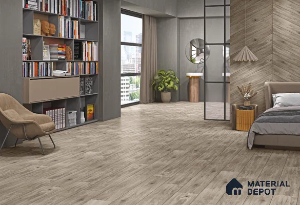 TL 01239 B Oaklore Grigio 1000x200 mm Matte Finish Vitrified Wooden Look Floor Tile - 9 mm | 2-3 mm Spacer is Mandatory