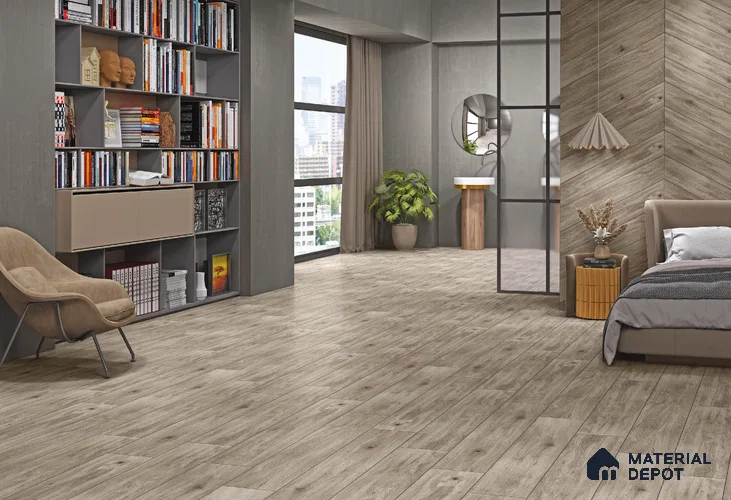 Wooden Floor Tile 01239 B Oaklore Grigio 1000x200 mm Porcelain Punch Matte Finish - 9 mm | 2-3 mm Spacer is Mandatory